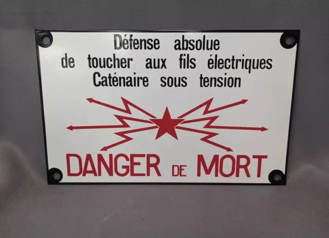 Plaque émaillée SNCF Danger de mort