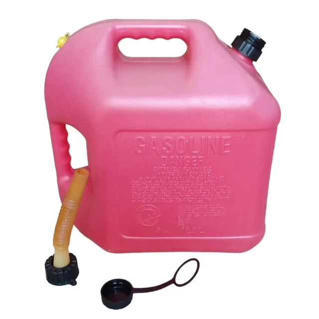 VINTAGE BLITZ 5 Gallon Plastic Gas Fuel Can Old Style Pull Out Spout