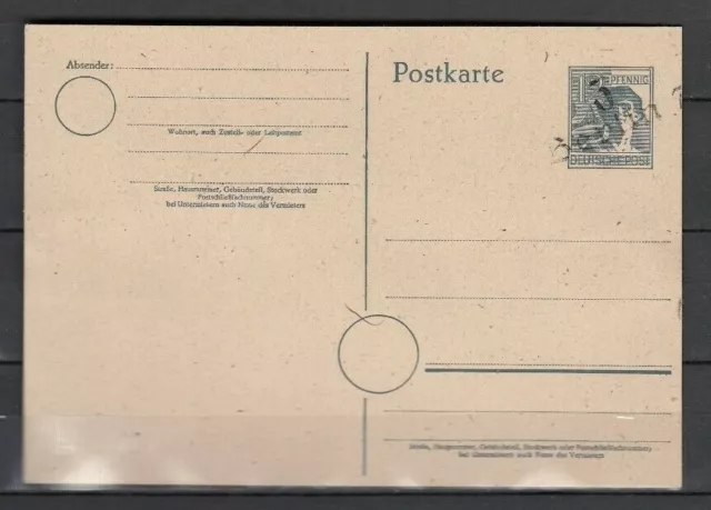 SBZ, 1948 Ganzsache P 23 I mit Aufdruck ungebraucht, (28688)