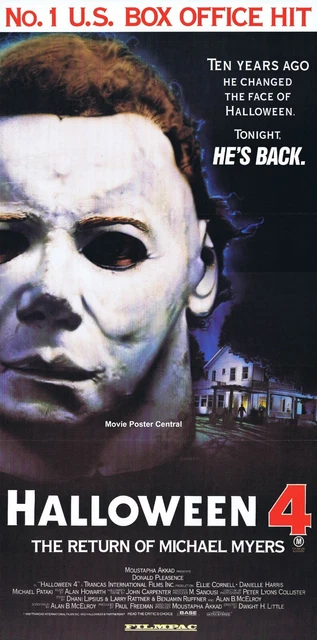 HALLOWEEN 4 Original Daybill Movie Poster Donald Pleasence Michael Myers HALLOWEEN 4 Original Daybill Movie Poster Donald Pleasence Michael Myers