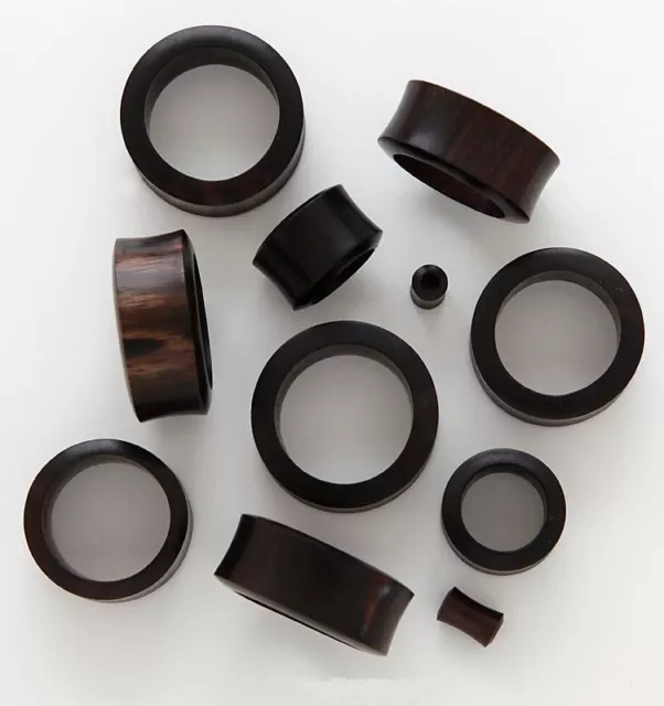 1 Pair 15/16" 24mm Black Areng Organic Natural Wood Tunnels Plugs Ear Gauges 587