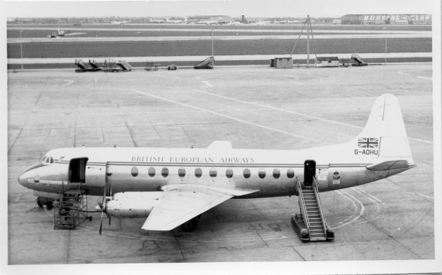 4,5 x 2,5 B&W Vintage Foto G-AOHU Vickers Viscount British European Airways BEA