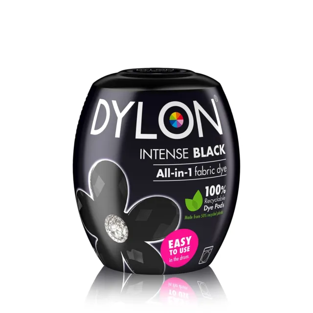 Dylon Washing Machine Fabric Dye Pod Intense Black, 350g 350 g (Pack of 1)