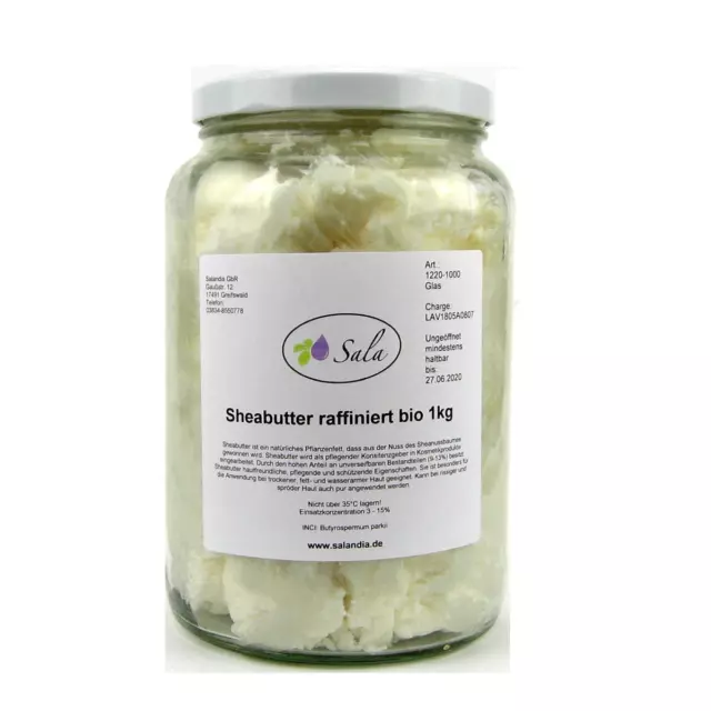 Sala Sheabutter raffiniert BIO 1 kg 1000 g Glas