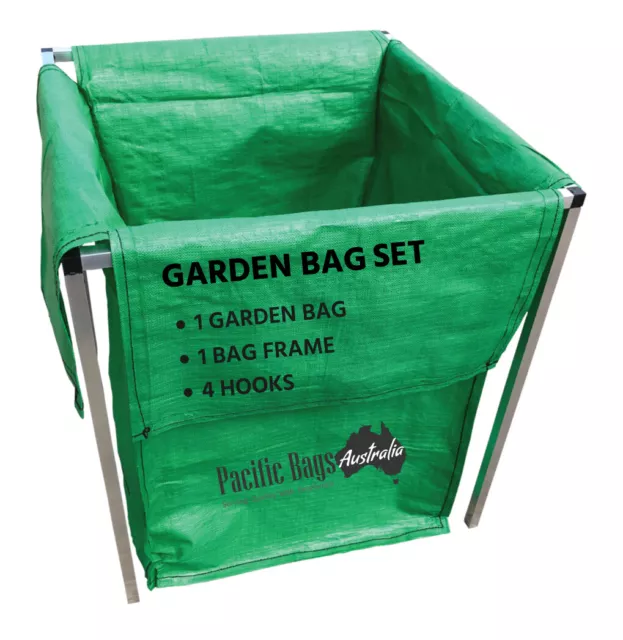 Garden Bag Full Set - 1 Aluminium Frame + 1 Garden Bag + 4 Hooks