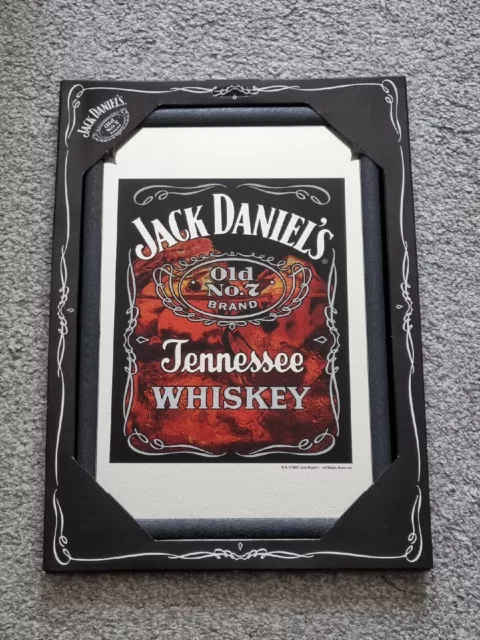 Retro Jack Daniels Mirror Old No 7 Whiskey 2007 Man Cave Pub Bar 32x22cm New