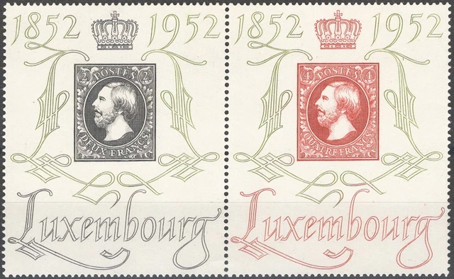 LUSSEMBURGO 1952 Centenario del Francobollo Lussemburghese, serie n