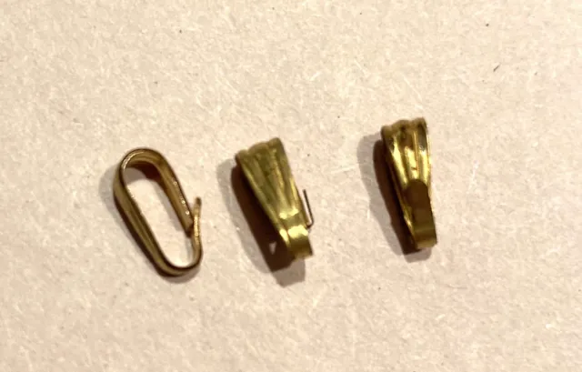 100Pcs Raw Brass Small Pinch Clip Bail Pendants Findings Jewelry Making DIY