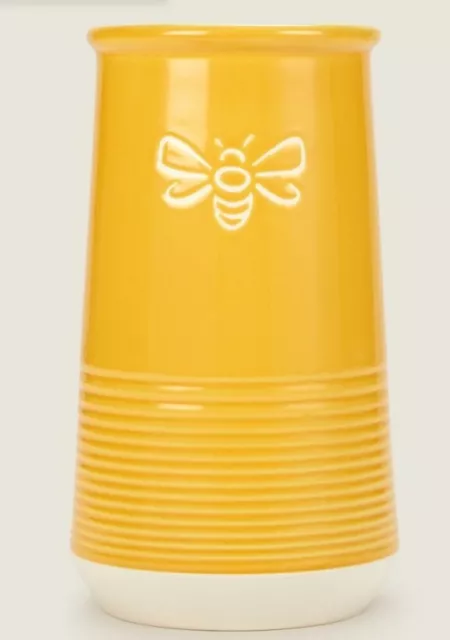 New 24cm Honey Bee Vase Ochre Yellow Shade Display Deco Ornament Flower Pot Gift