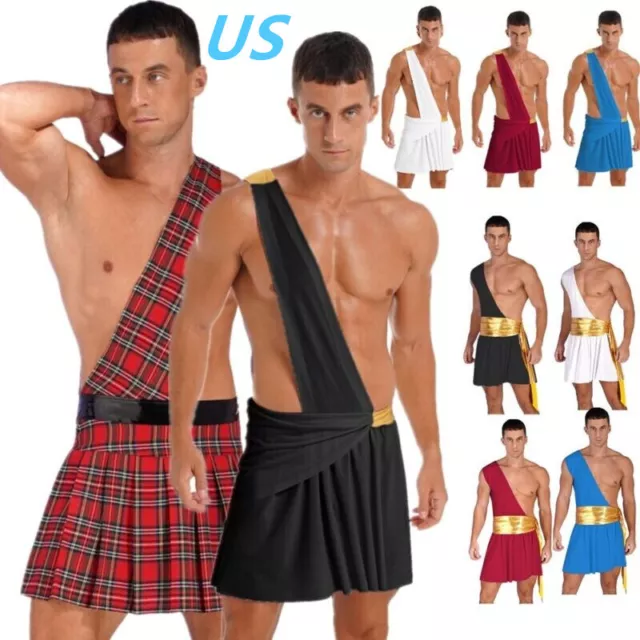 US Men's Mr. Toga Costume Halloween God Cosplay Outfits One Shoulder Skirt Suit