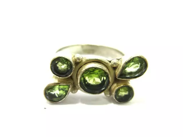 Silberring mit schönen grünen Steinen (925er)  CV9629