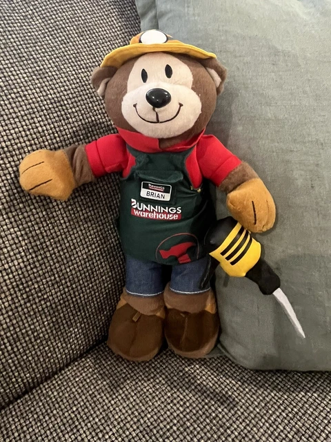 BUNNINGS BRIAN BEAR Tradie Collectable Plush Toy. New