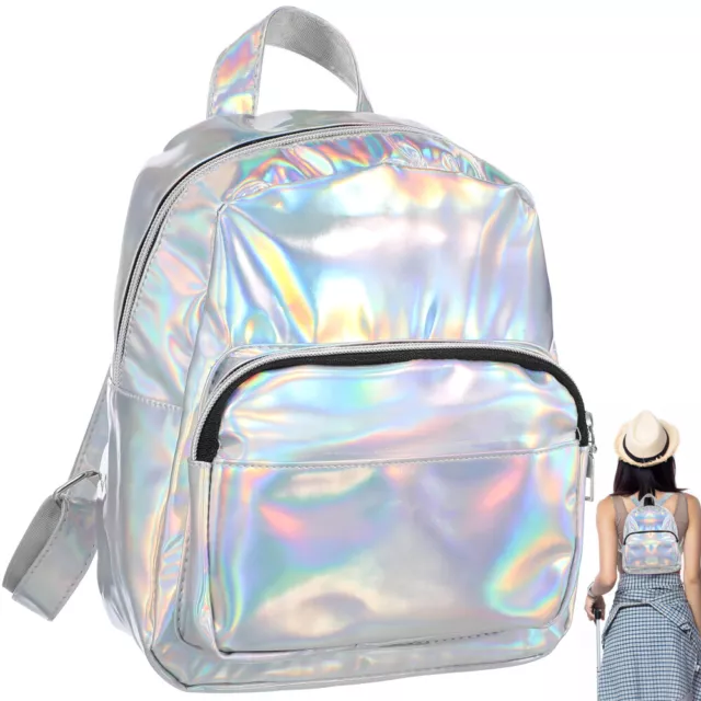 2 Pack Waterproof Backpack Holographic School Small and Fresh