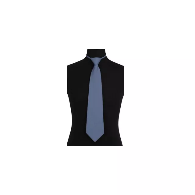 New formal men's pre-tied zip ready knot necktie polyester wedding Dusty Blue