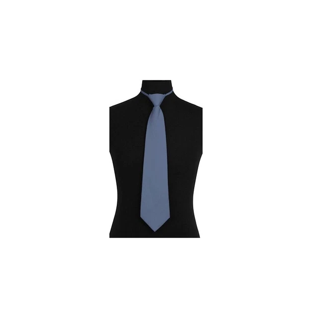 New formal men's pre-tied zip ready knot necktie polyester wedding Dusty Blue