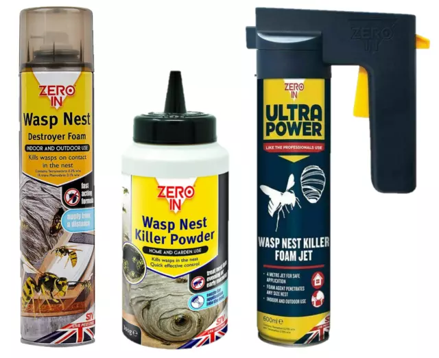 Zero In Wasp Nest Killer Foam Jet Weed Bees Insect Pest Control Trap Spray Kill