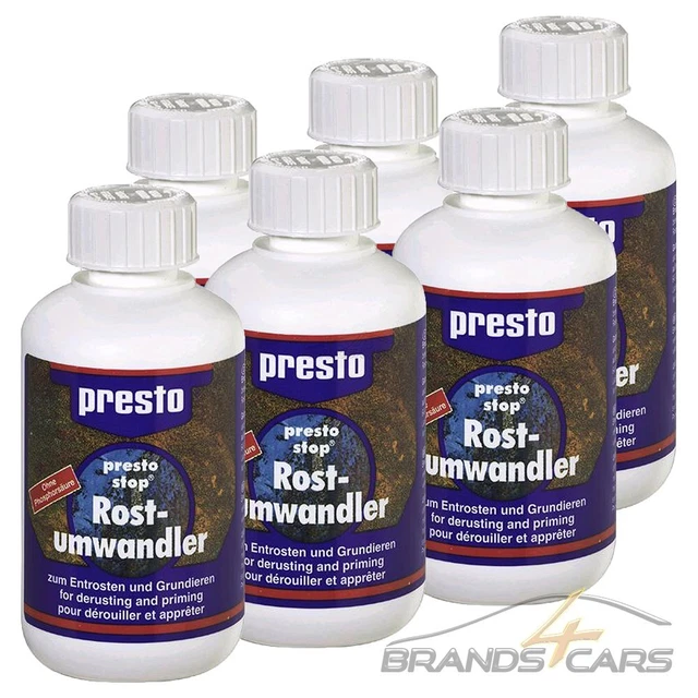 6x 250ml STOP CONVERTITORE RUMORE ANTIRUGGINE CONVERTITORE RUGGINE CORROSIONE 603086