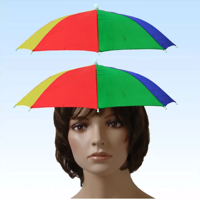 2 x Kopf Regen Sonnenschirm Regenschirm Scherzartikel Kopfschirm Kopfregenschirm