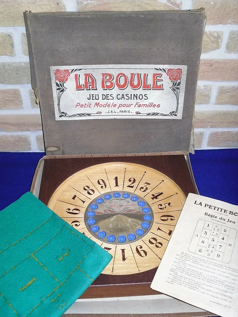 Jeu De Boule En Bakélite Noire - Roulette Vintage Avec Boîte Et Notice