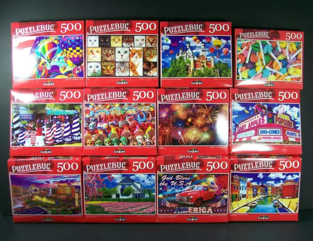 Puzzles Jigsaw Lot of Four 2- 100 Piece and 2- 500 Piece Family Kids FREE SHIP