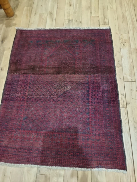 Old Hand made Hand Knotted AFGHAN Belouch Rug 120cm X 94 cm