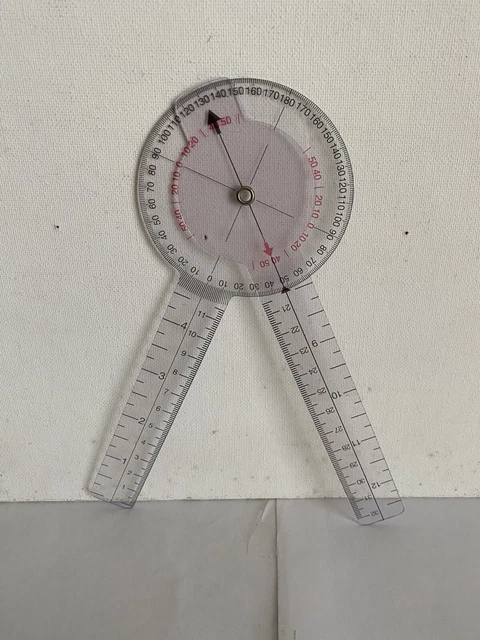 12 Inch Goniometer Transparent Orthopedic Angle Ruler Goniometer 360 Degree