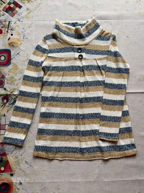 vintage intalien tunique pull raye femme taille S femme 2