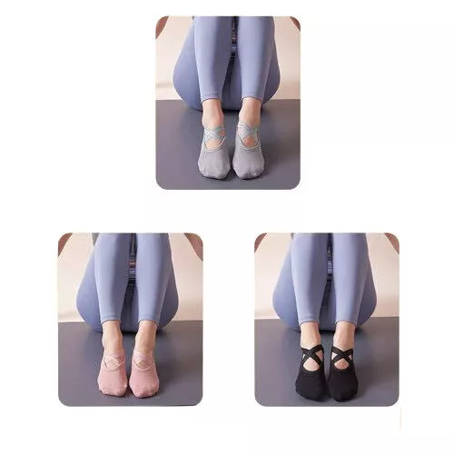 3 Pairs Women Yoga Socks Cotton Toes With Grips Non Slip High Quality