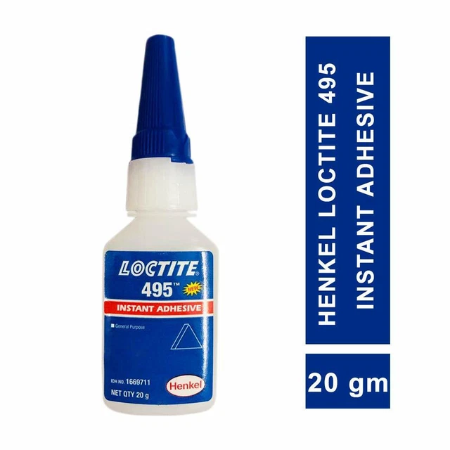 Genuine Henkel Loctite 495 Super Glue Instant Adhesive General Purpose 20gm X 2