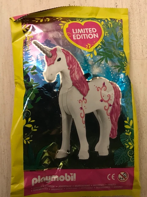 Figurine Playmobil Playmo  Magazine Fille Pink Cheval La Licorne Rose