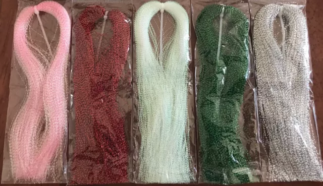 Tinsel Flash Hair 5 Colours available - Fly Tying Materials,Snapper, jig assist