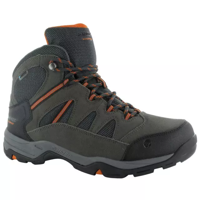 Hi-tec Hiking Boots Waterproof Boots Walking Mens Outdoor Grey Orange Bandera II