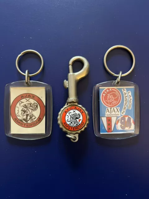 x3 Ajax Football Keyrings From The Early 90s