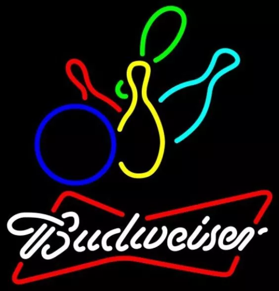 Colorful Bowling Pins Beer Logo 20"x16" Neon Sign Light Lamp With Dimmer