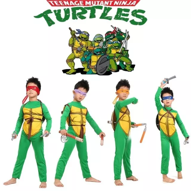 COSTUME ENFANT COMBINAISON CARAPACE + MASQUE LEONARDO TORTUE NINJA+ - COSTUME  ENFANTS - Le roi de la fête