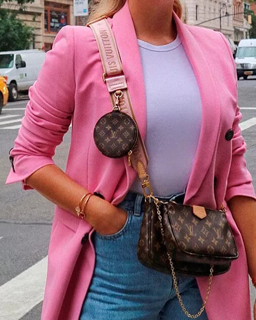 Louis Vuitton Maxi Multi Pochette Accessoires M21056 Silver/Pale Pink Brand  New