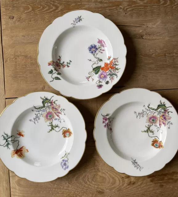 3 Antique Henri Beziat Plates 19th Century Paris