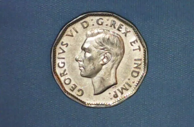 1945 Canada 5 Cents - Au/Unc Condition - Missing Plating - Free Global Shipping 3