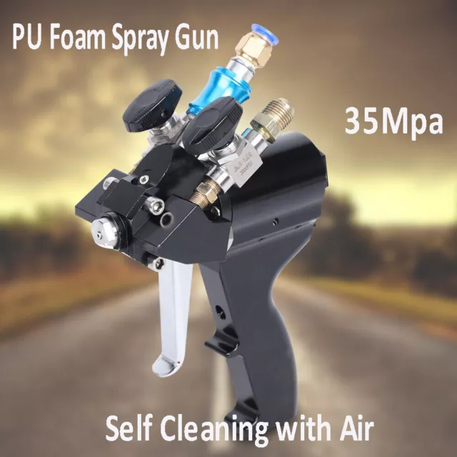35Mpa P2 PU Foam Spray Gun Polyurethane Air Purge Spray Gun w/ Self-cleaning NEW