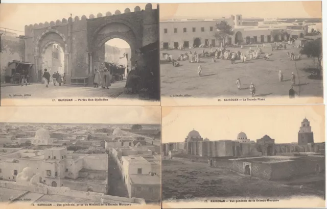 Lot of 4 Antique Old Postcards TUNISIA KAIROUAN 5