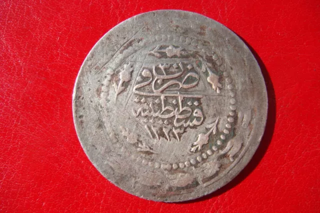 Rare Turkey Ottoman Silver Coin 6 kurush 1223/30 AH Sultan Mahmud II 1808-1839 3