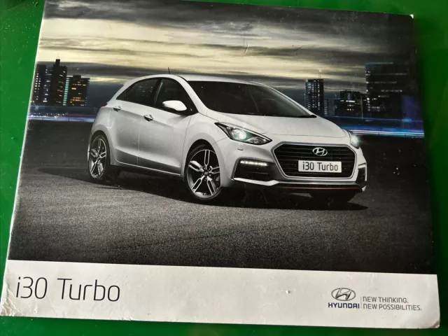 The Hyundai i30 Turbo Models Original Car Sales Brochure Collectable Aug 2015