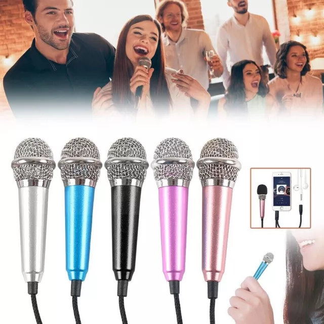 Mini Studio Microphoe Phone Karaoke Mic 3.5mm for Iphone Android with Sponge F