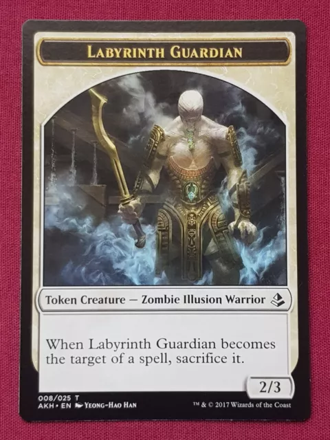 Magic The Gathering AMONKHET LABYRINTH GUARDIAN TOKEN card MTG