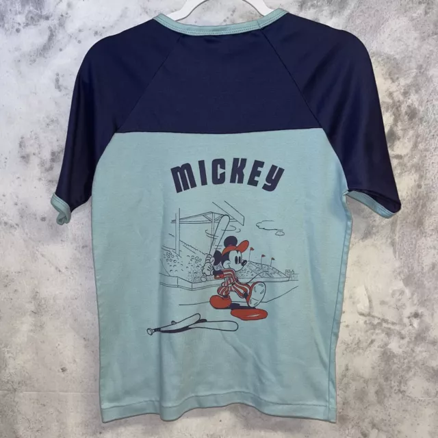 Vintage 70s Mickey Mouse Baseball T Shirt Adult Medium Ringer Walt Disney RARE