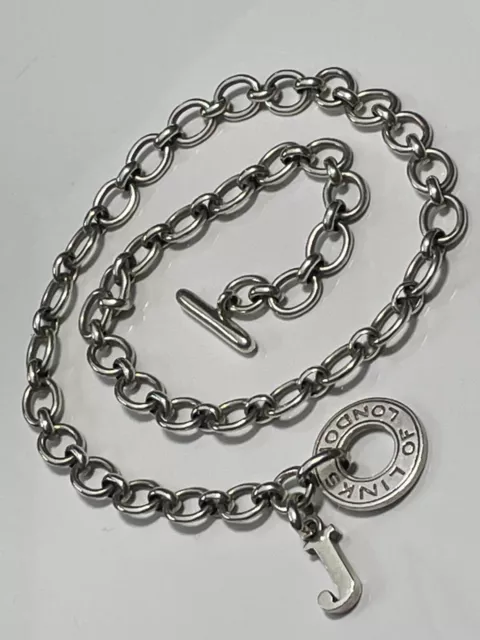 'Links of London' sterling silver '925' chain necklace with hoop/t-bar 29.95g