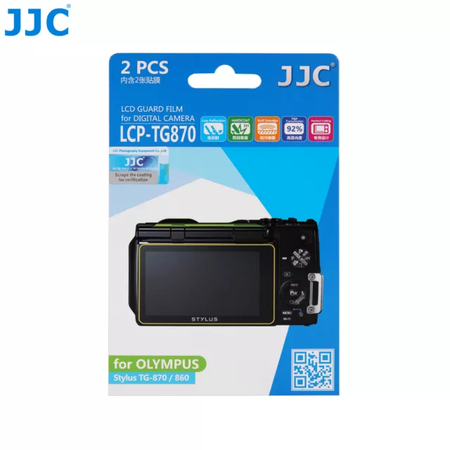 JJC LCD Guard Film Camera Screen Display Protector For Olympus Stylus TG-870/860