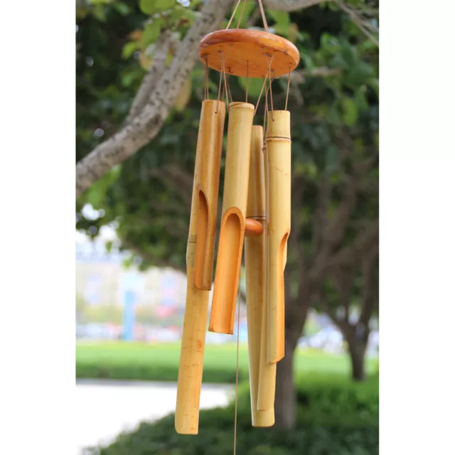 Wooden Wind Chimes Outdoor Bamboo with Amazing Deep Tone For Garden Patio Home
