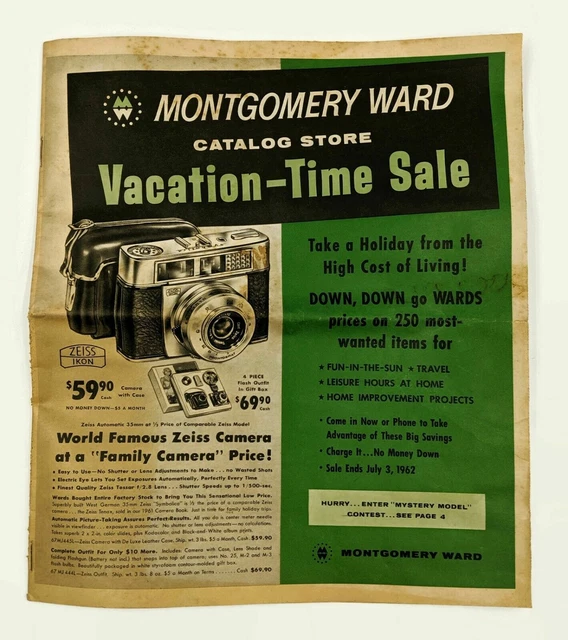 Paper Montgomery Ward Catalog Vintage July 3,1962