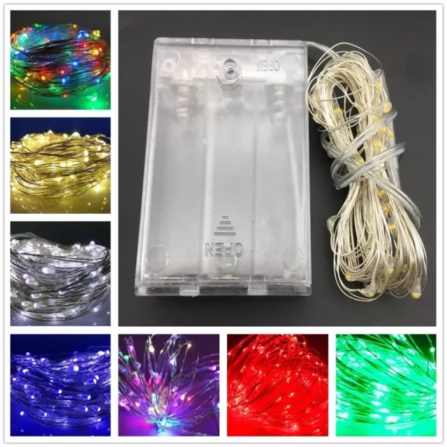 Battery Operated 20 50 100 LED Fairy String Lights Outdoor Xmas Party Wedding UK